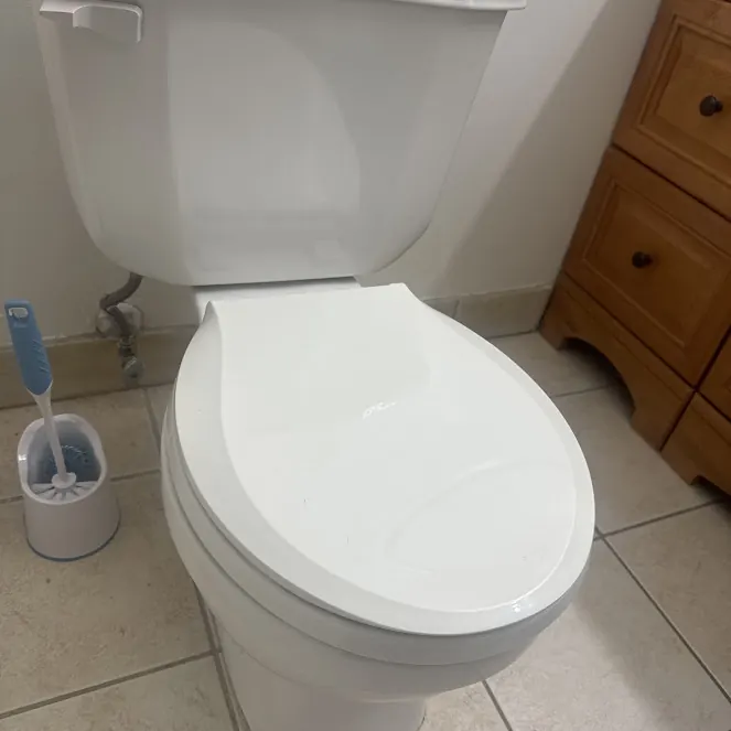 Toilet Back in Service After Clog Removal — Drain Master NJ Clean toilet flushing normally after professional clog removal at a New Jersey home